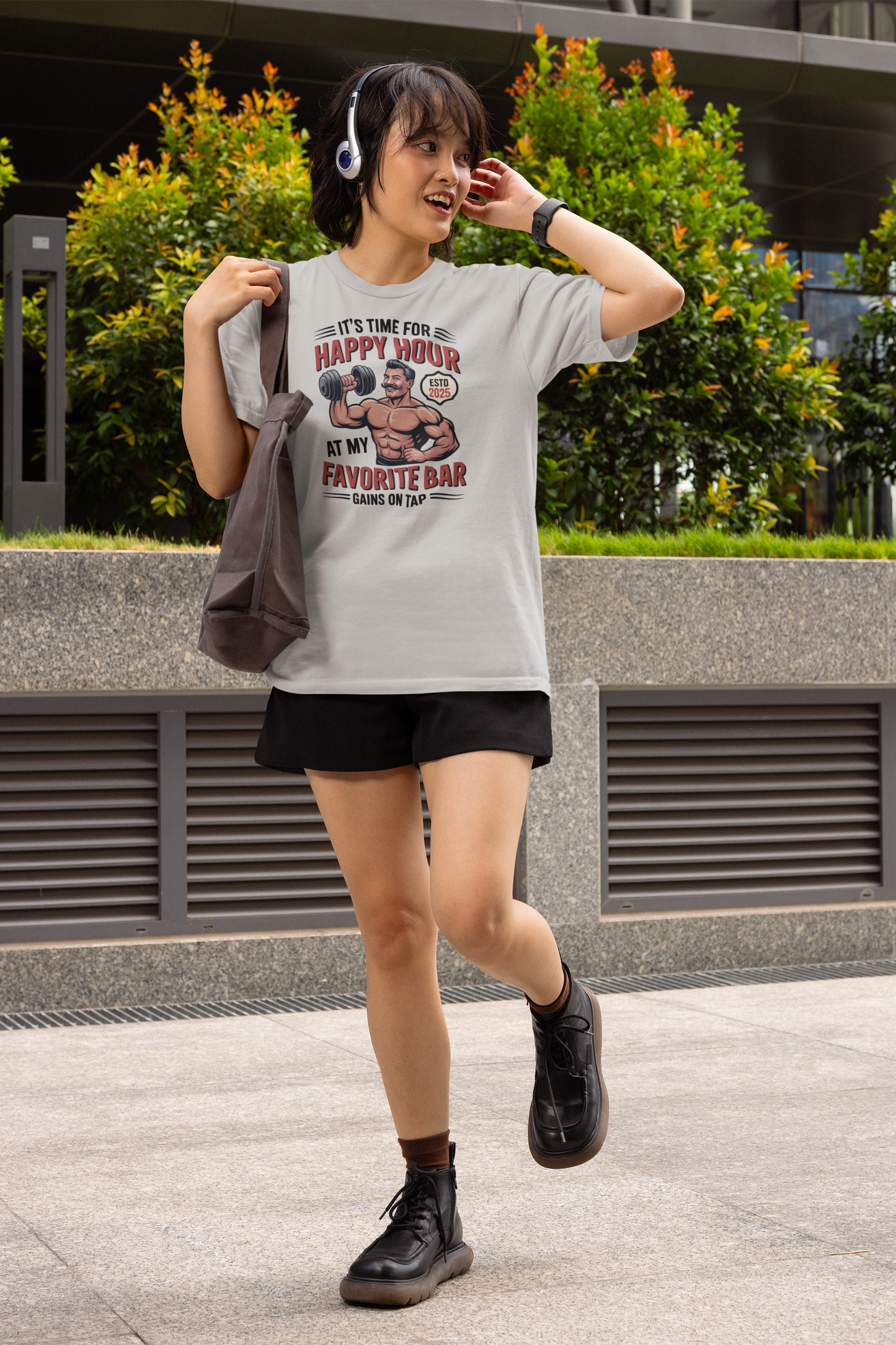 Gains on Tap - Light, Gym T-Shirt