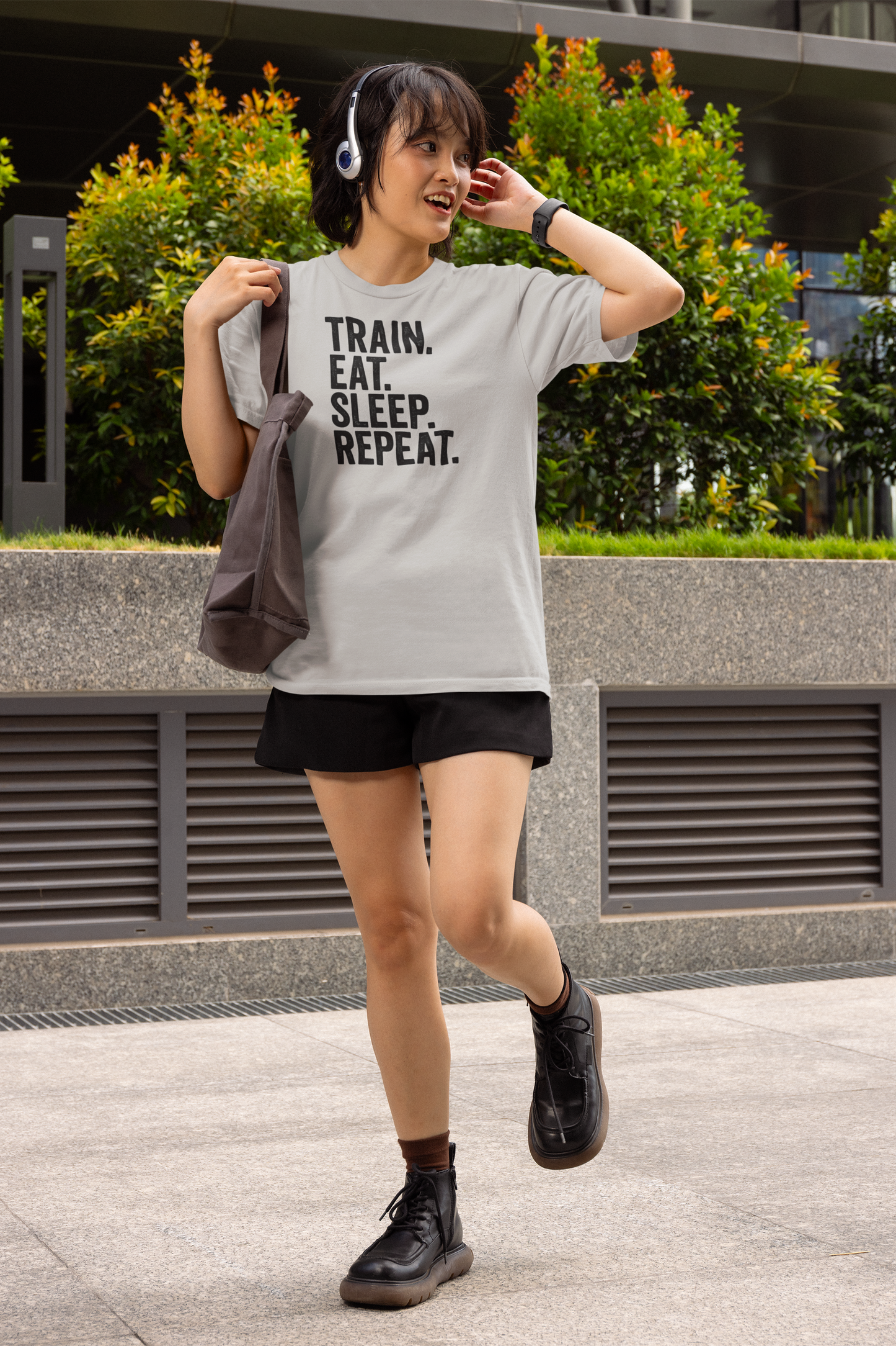 Train. Eat. Sleep. Repeat. - Light, Gym T-Shirt