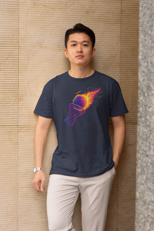 Flaming Dunk, Basketball T-Shirt
