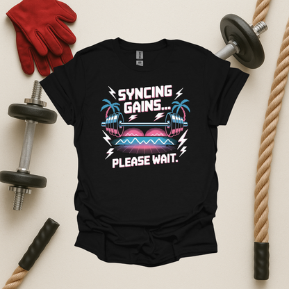 Syncing Gains - Dark, Gym T-Shirt