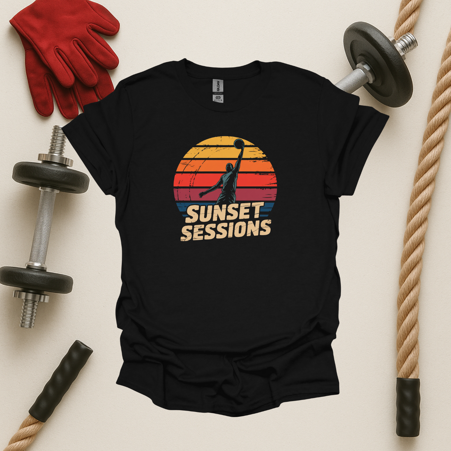 Sunset Sessions - Dark, Basketball T-Shirt
