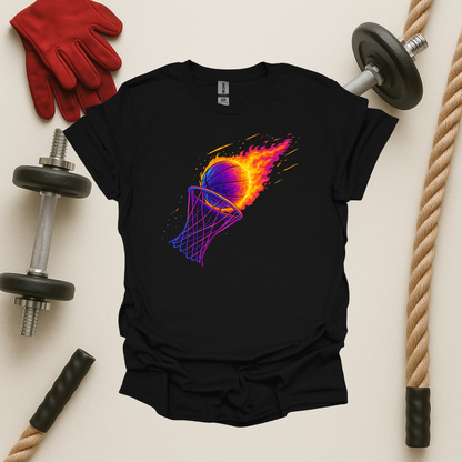 Flaming Dunk, Basketball T-Shirt