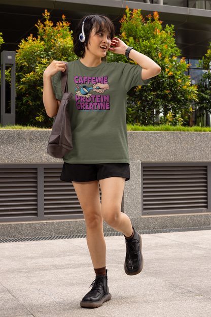 Caffeine. Protein. Creatine, Gym T-Shirt
