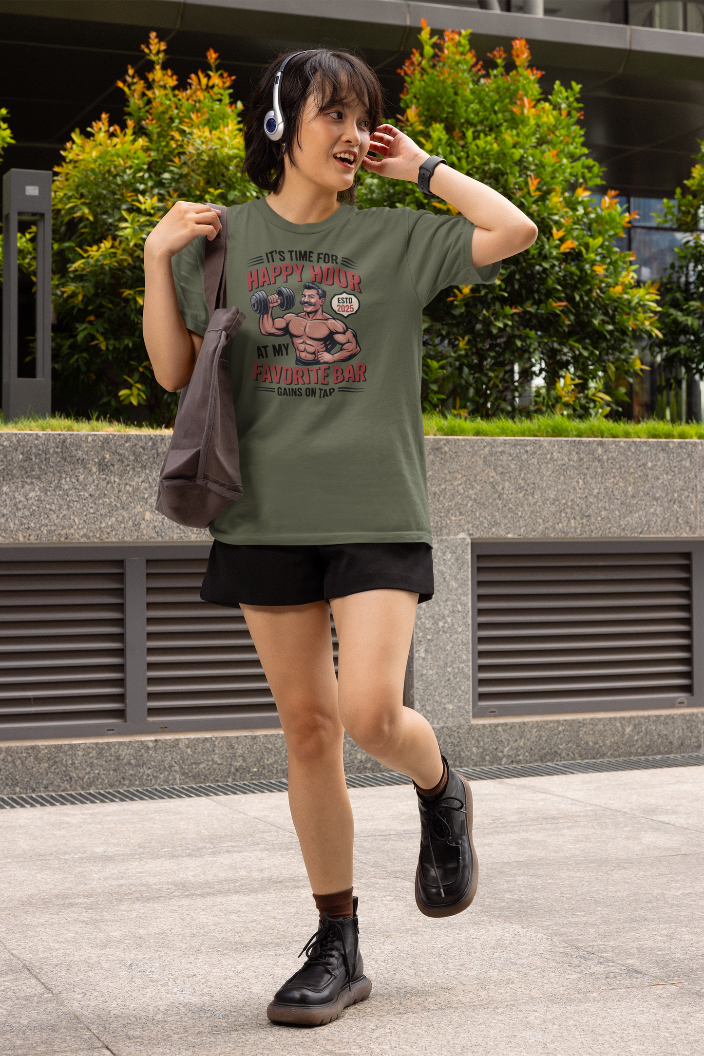 Gains on Tap - Light, Gym T-Shirt