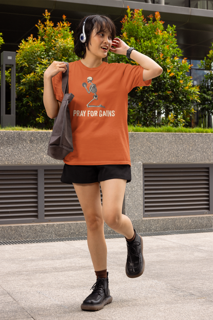 Pray for Gains - Dark, Gym T-Shirt