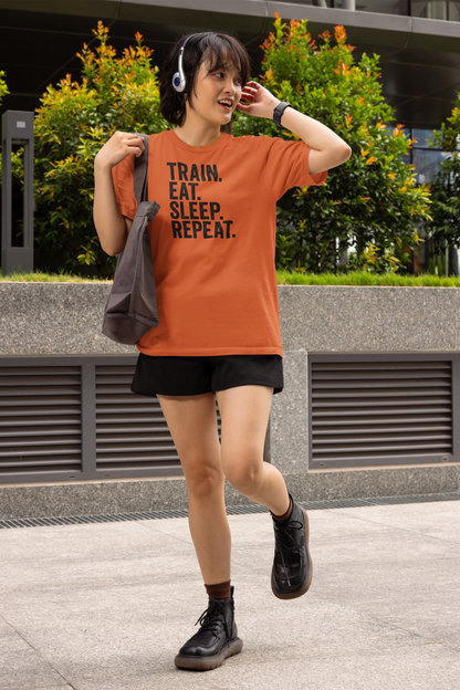 Train. Eat. Sleep. Repeat. - Light, Gym T-Shirt