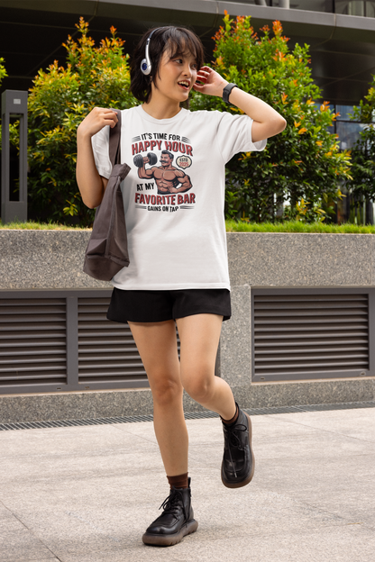 Gains on Tap - Light, Gym T-Shirt