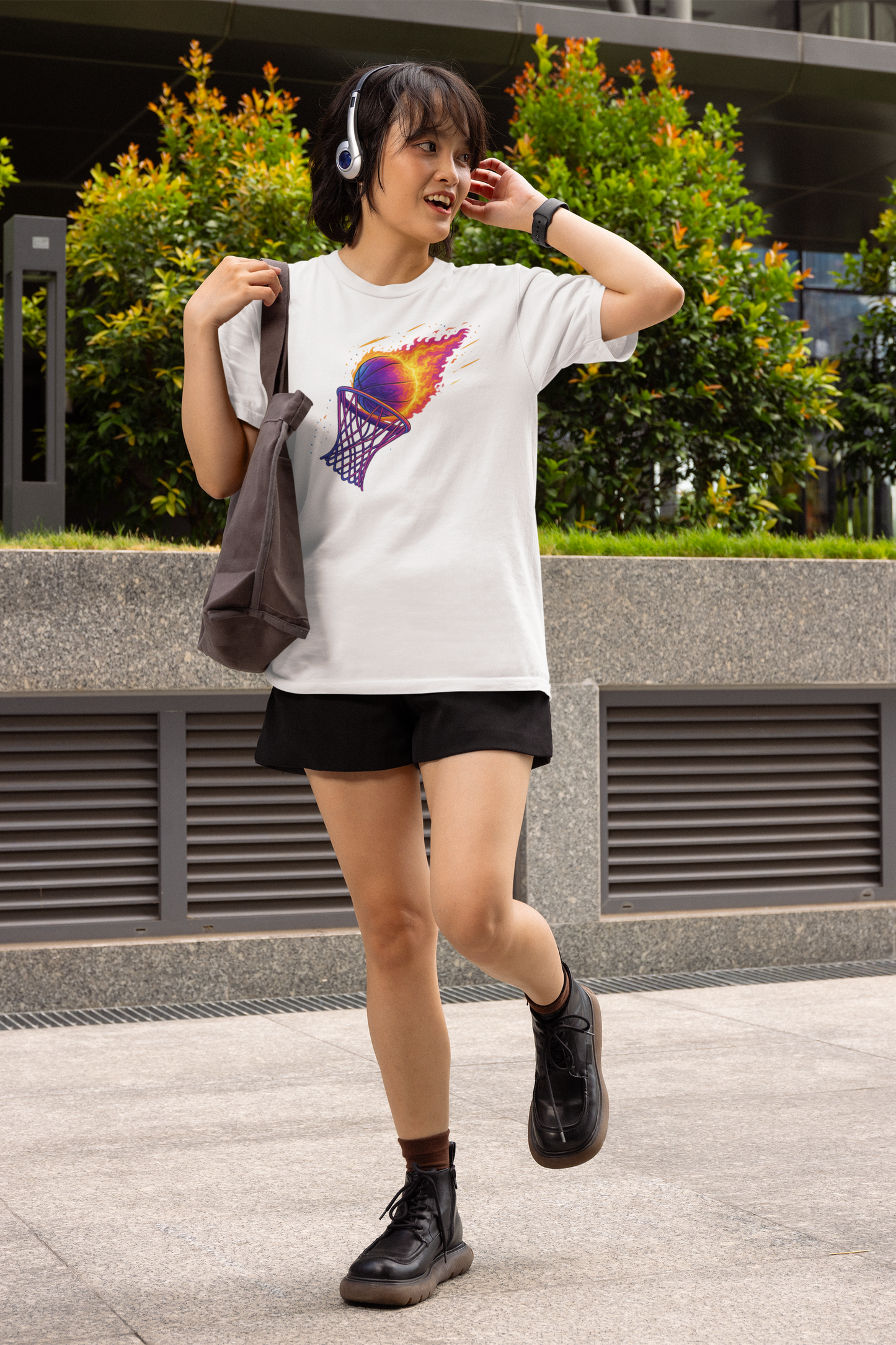 Flaming Dunk, Basketball T-Shirt