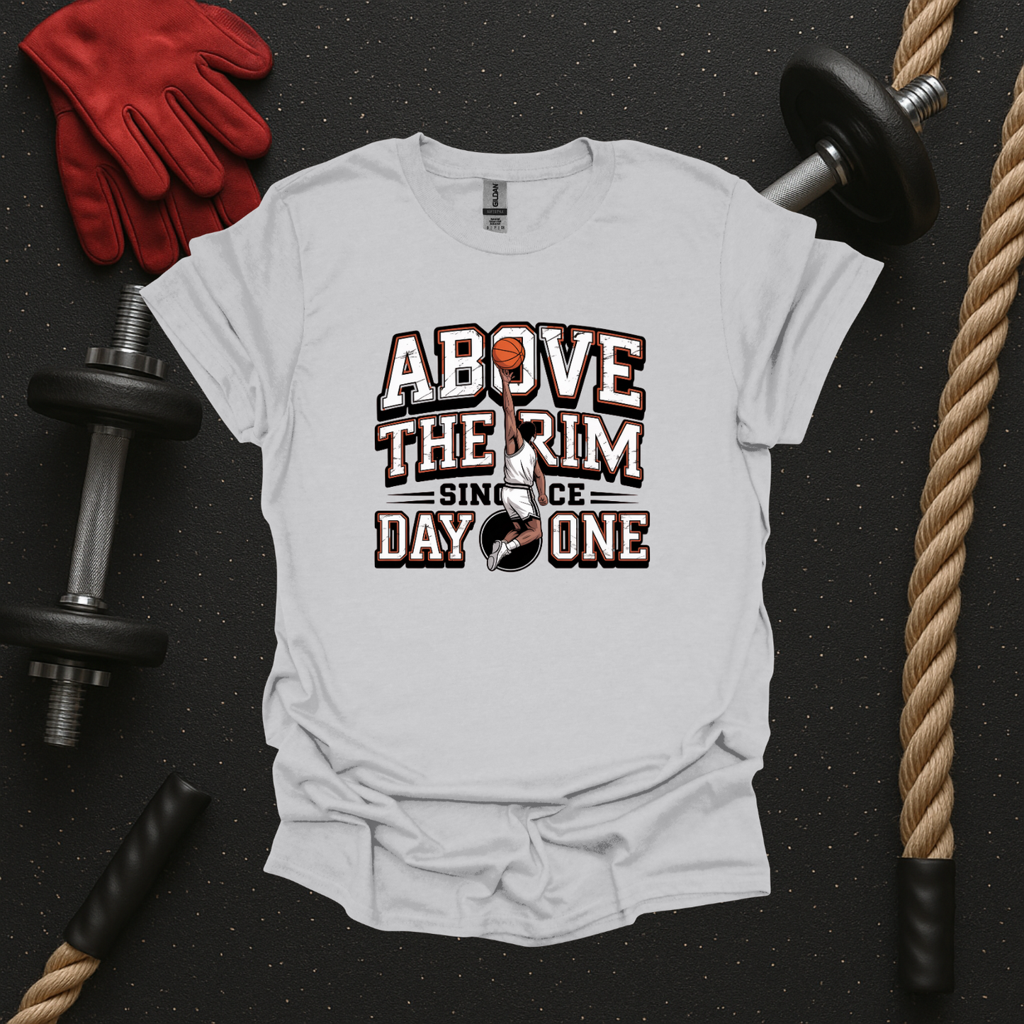 Above the Rim Since Day One - Light, Basketball T-Shirt