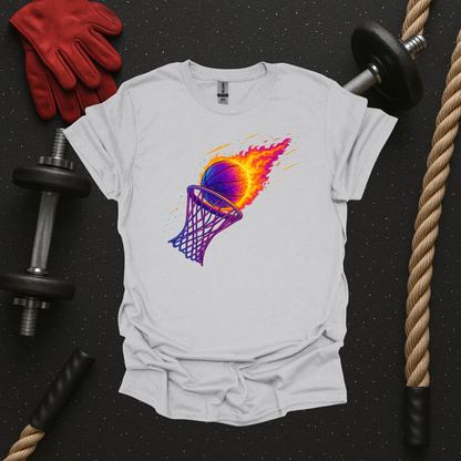 Flaming Dunk, Basketball T-Shirt