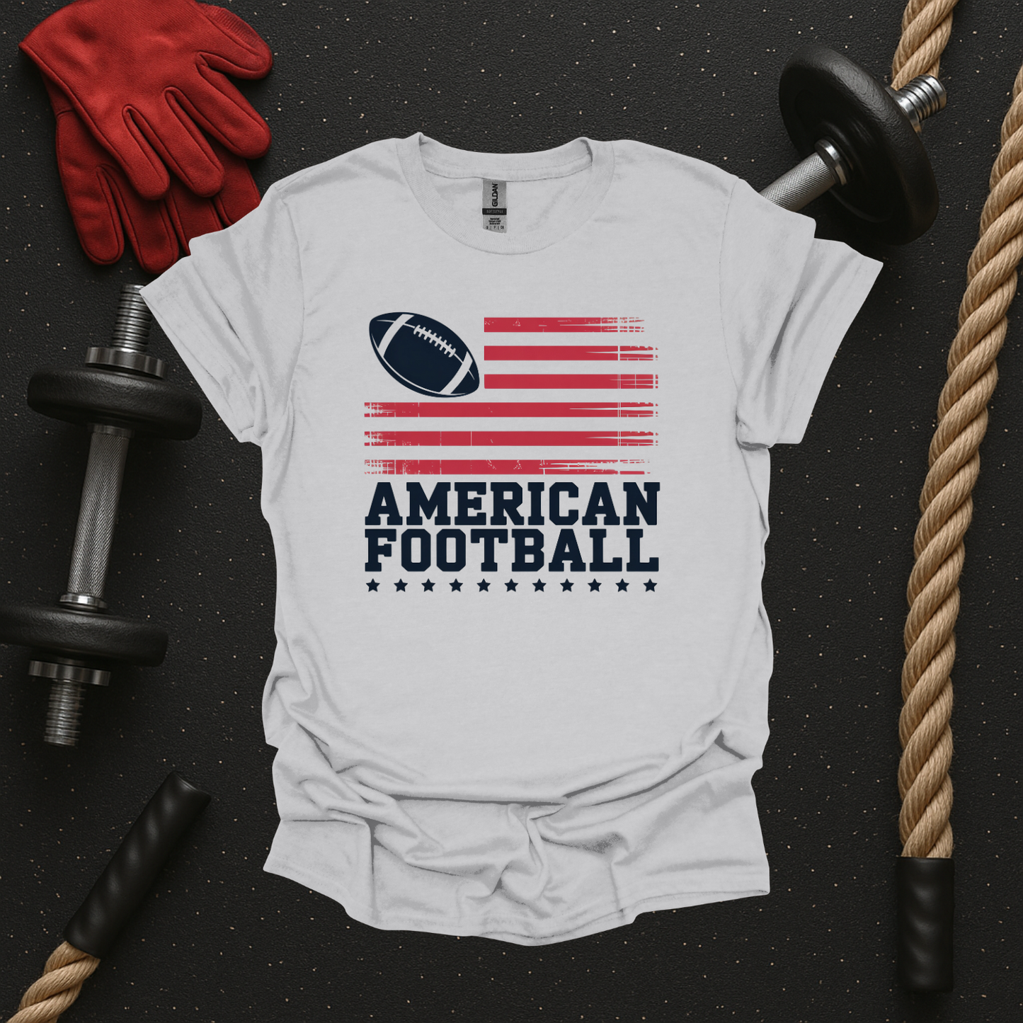 American Flag - Light, Football T-Shirt