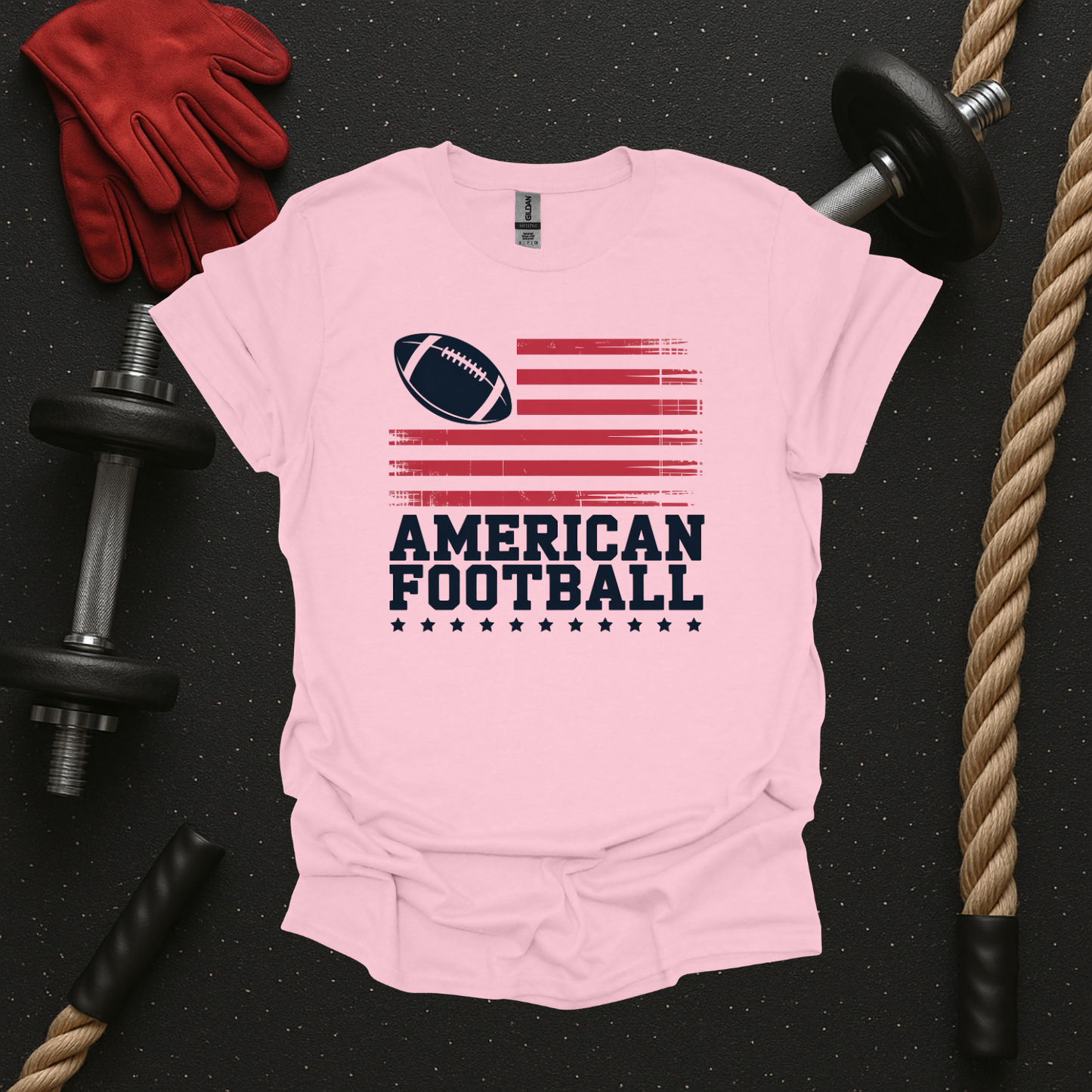 American Flag - Light, Football T-Shirt