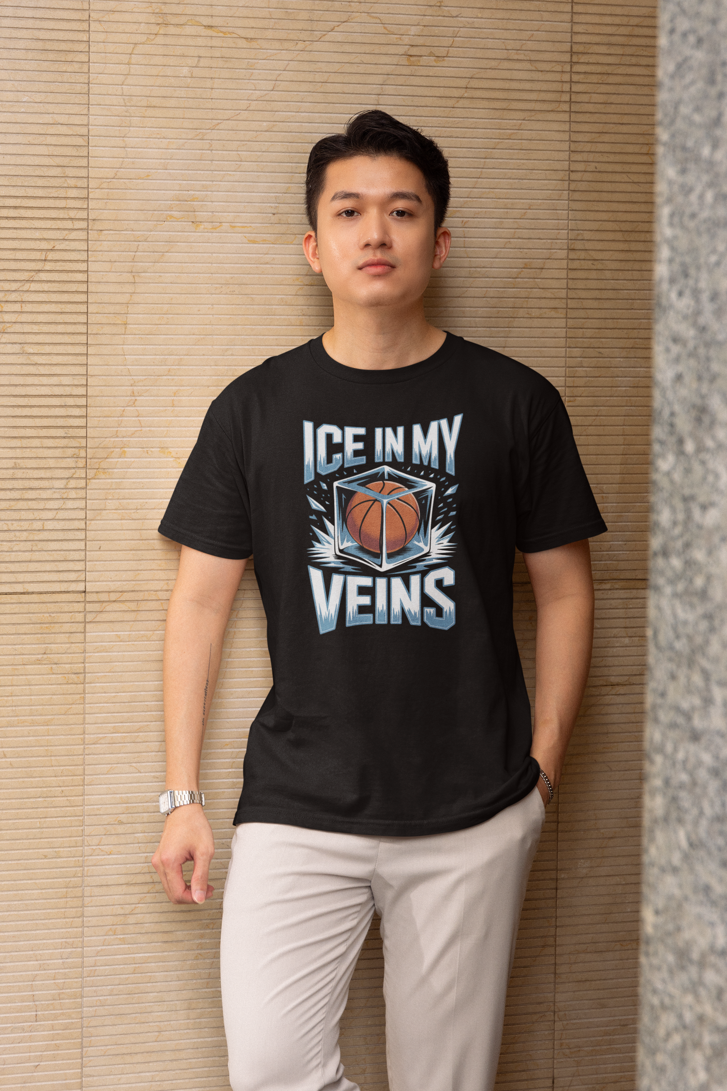 Ice In My Veins - Dark, Basketball T-Shirt