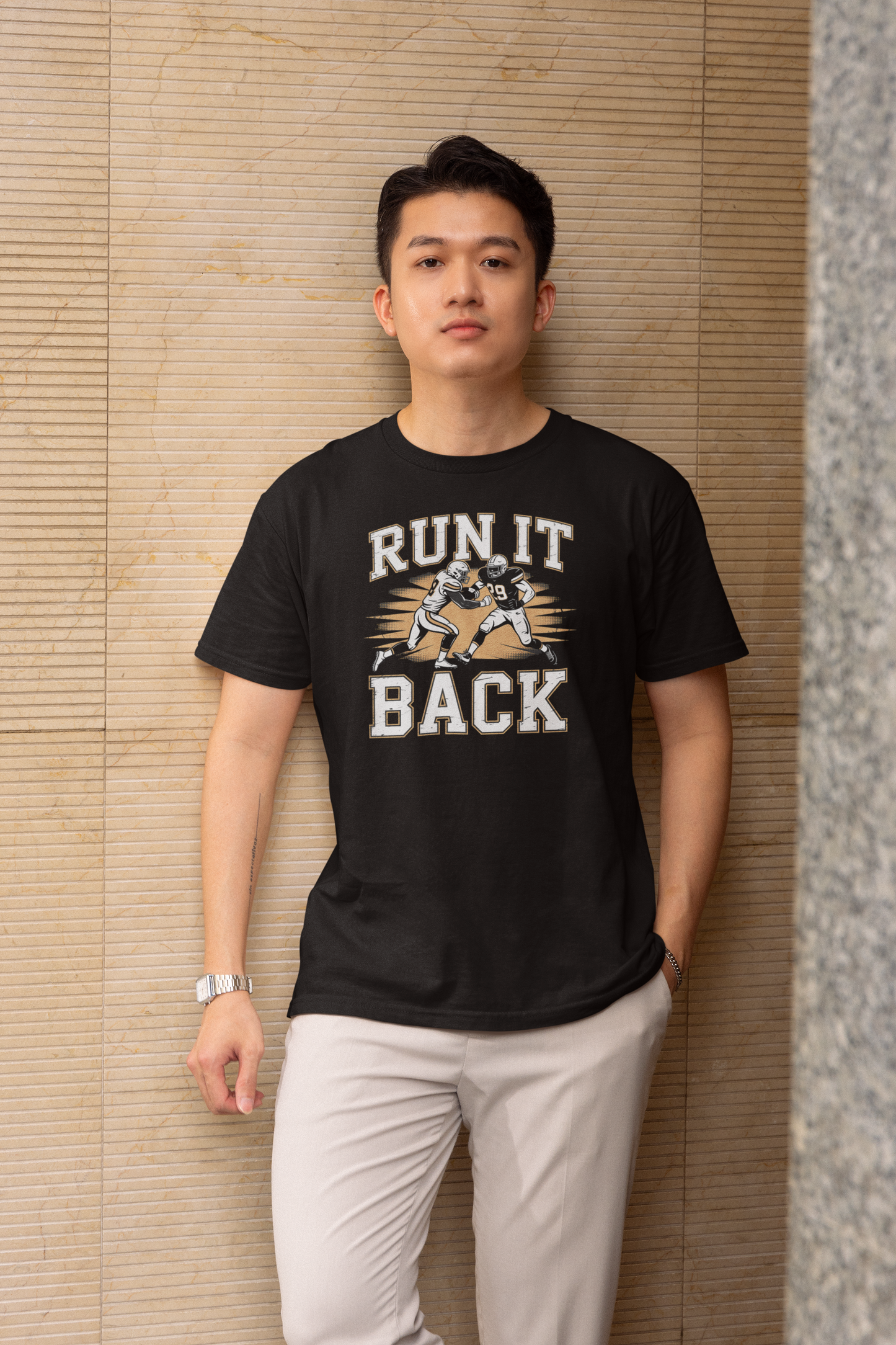 Run It Back - Dark, Football T-Shirt