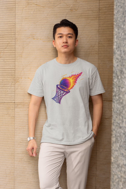 Flaming Dunk, Basketball T-Shirt