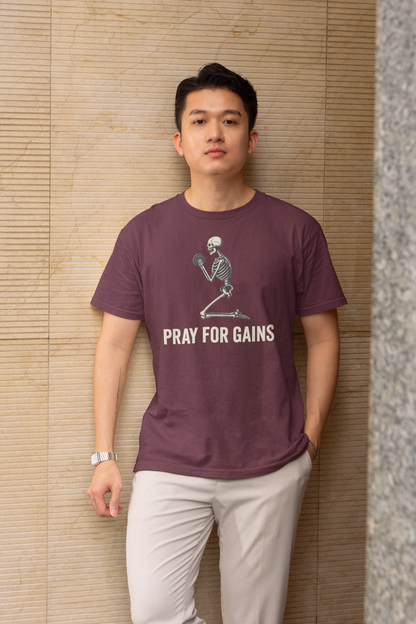 Pray for Gains - Dark, Gym T-Shirt