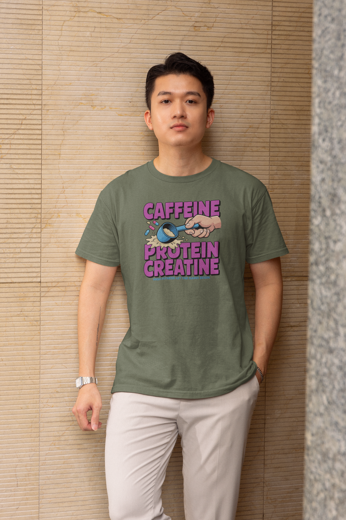 Caffeine. Protein. Creatine, Gym T-Shirt