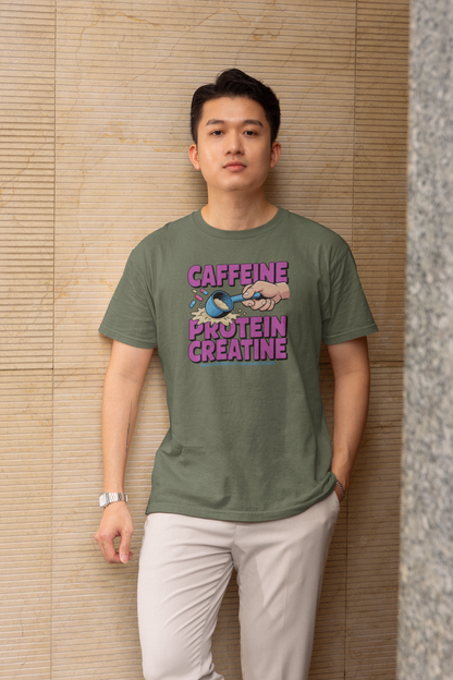 Caffeine. Protein. Creatine, Gym T-Shirt