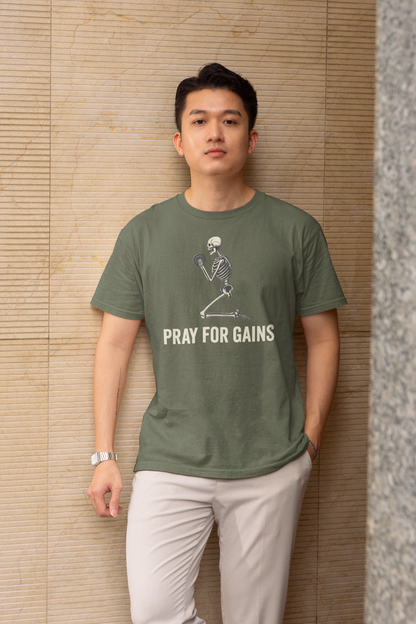 Pray for Gains - Dark, Gym T-Shirt
