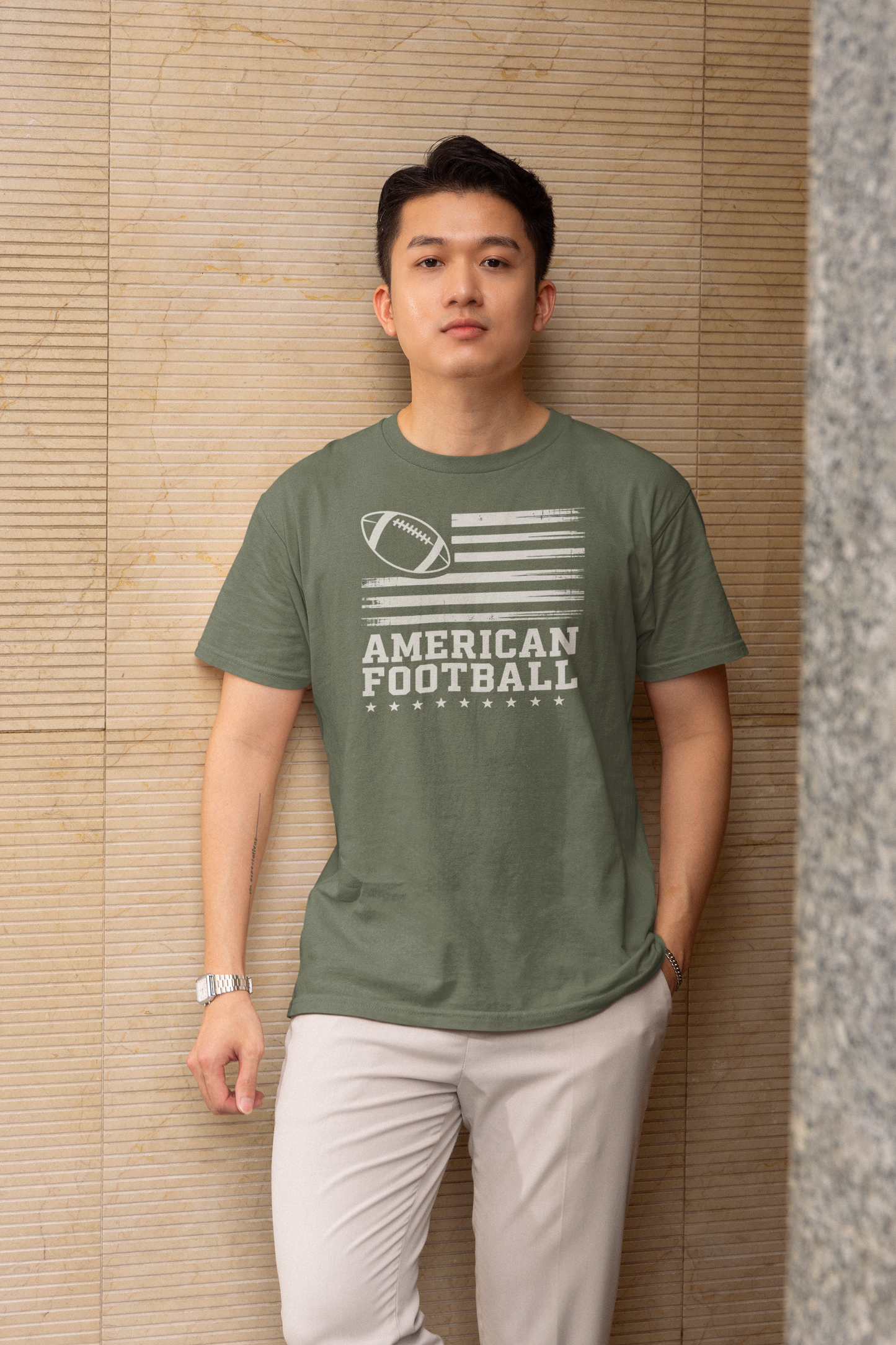 American Flag - Dark, Football T-Shirt