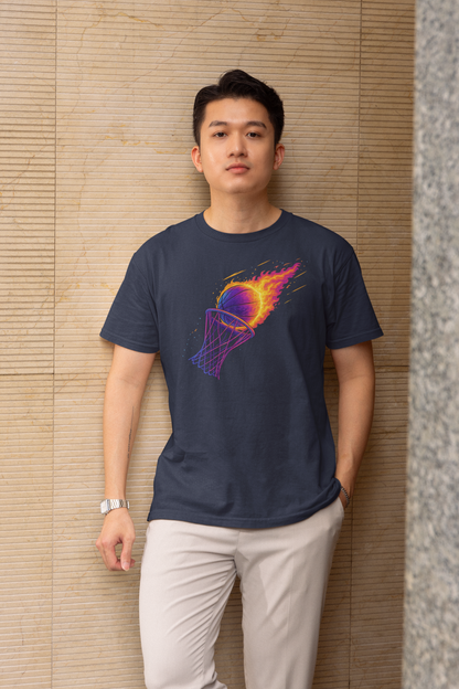 Flaming Dunk, Basketball T-Shirt