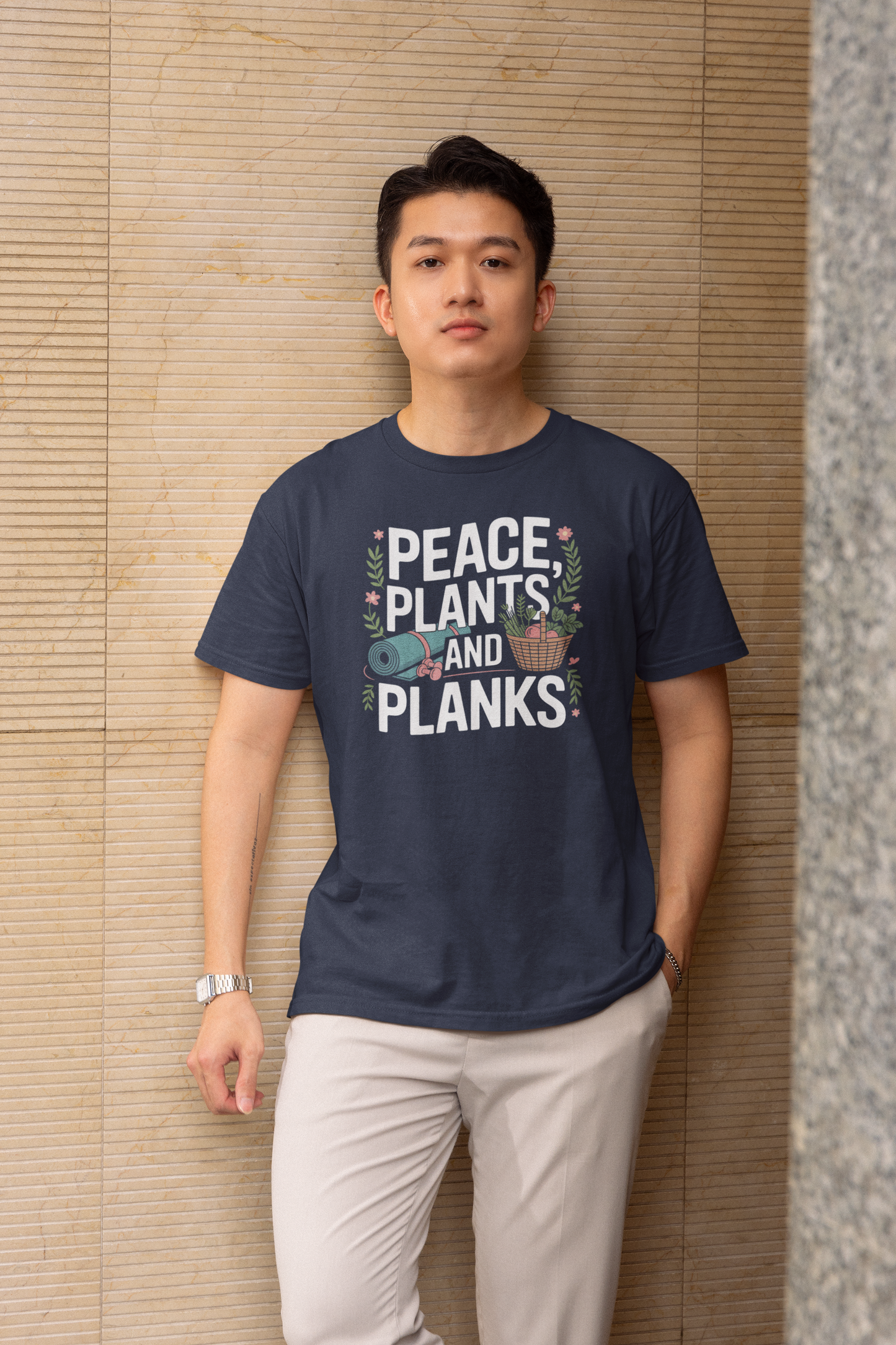 Peace, Plants and Planks - Dark, Gym T-Shirt