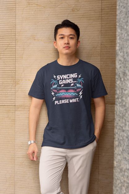 Syncing Gains - Dark, Gym T-Shirt