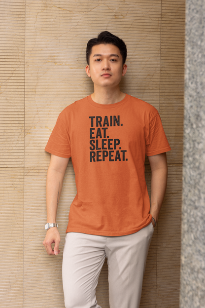 Train. Eat. Sleep. Repeat. - Light, Gym T-Shirt