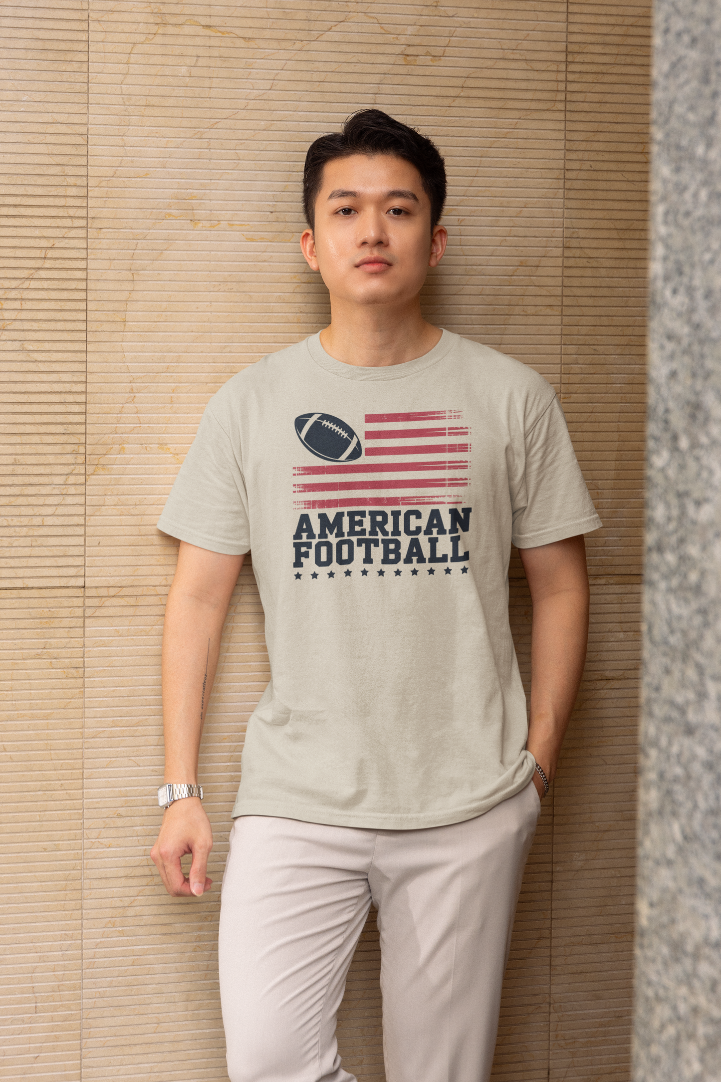 American Flag - Light, Football T-Shirt