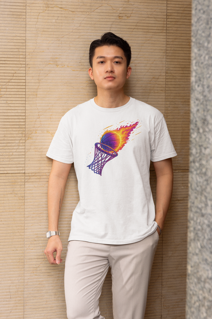 Flaming Dunk, Basketball T-Shirt