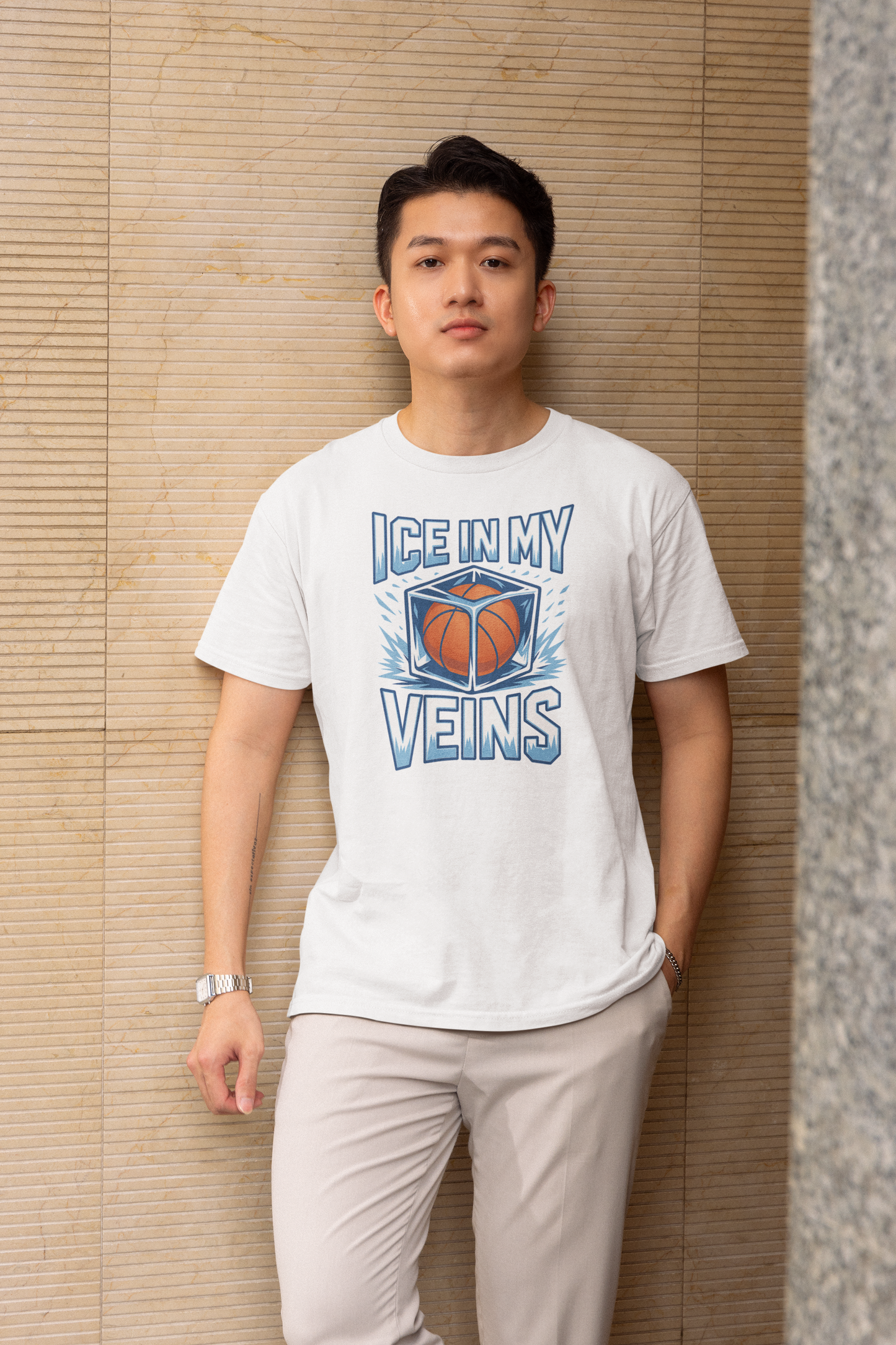 Ice In My Veins - Light, Basketball T-Shirt