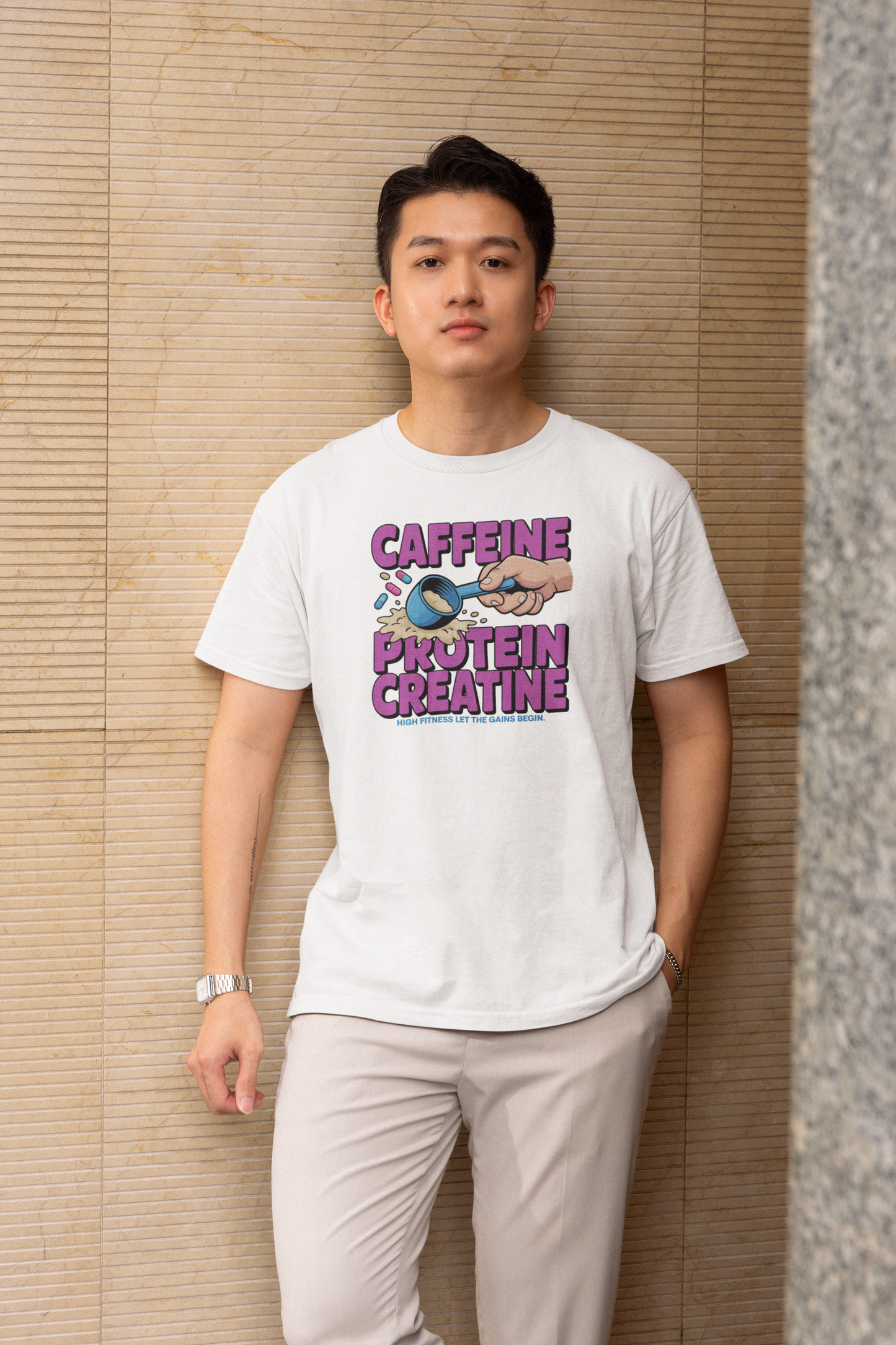 Caffeine. Protein. Creatine, Gym T-Shirt