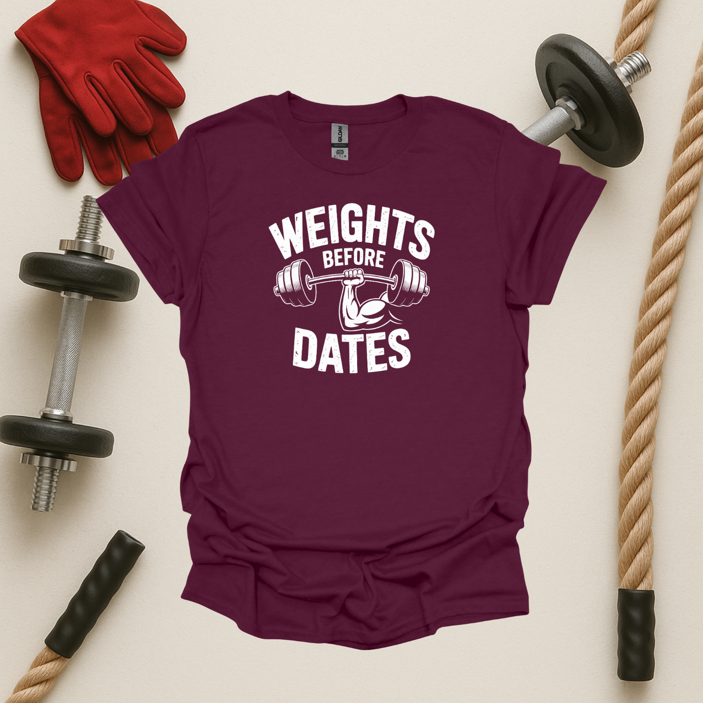 Weights Before Dates - Dark, Gym T-Shirt
