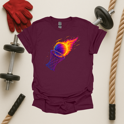 Flaming Dunk, Basketball T-Shirt