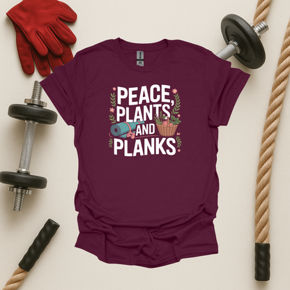 Peace, Plants and Planks - Dark, Gym T-Shirt