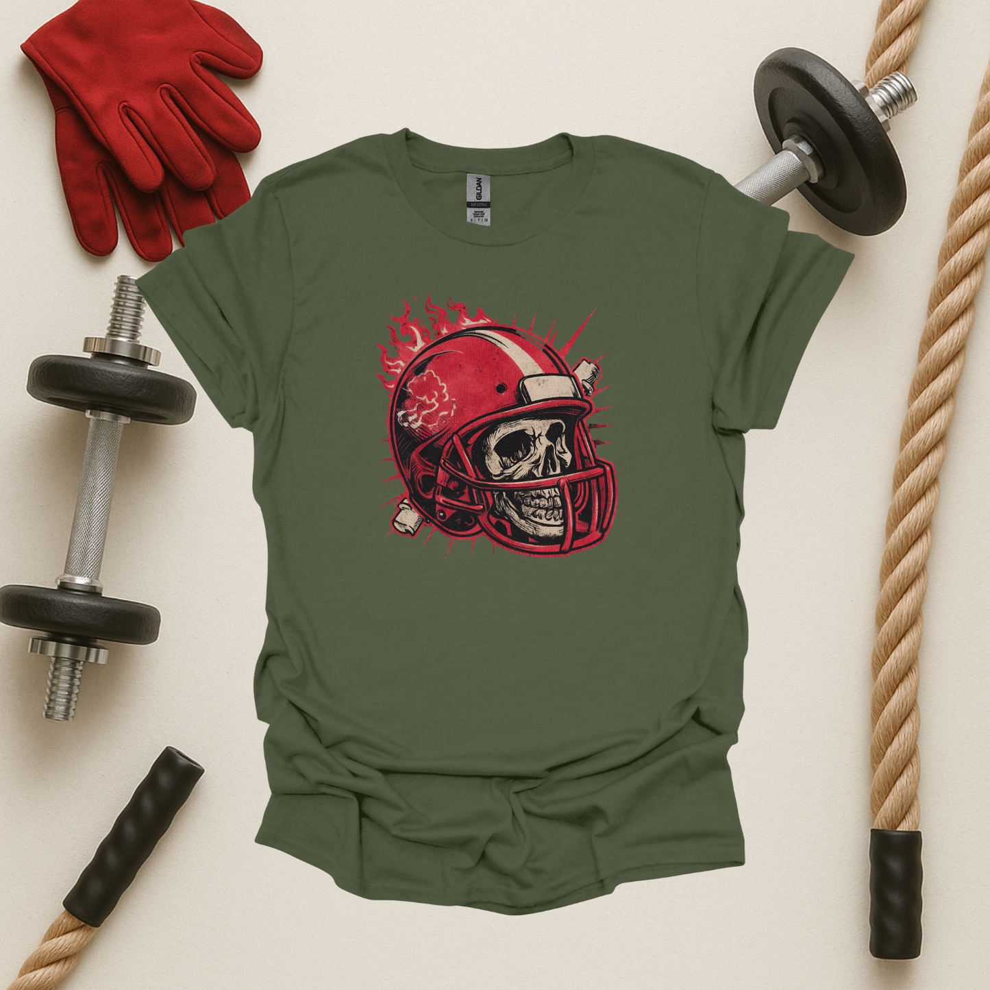 Bonecrusher Helmet, Football T-Shirt