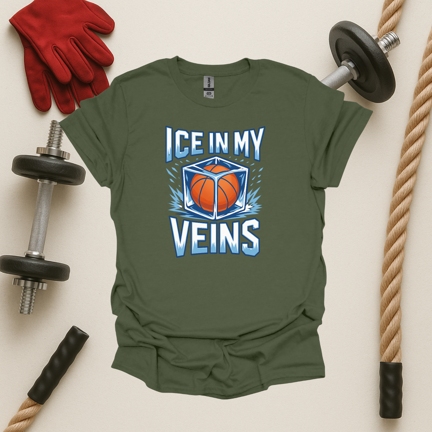 Ice In My Veins - Light, Basketball T-Shirt