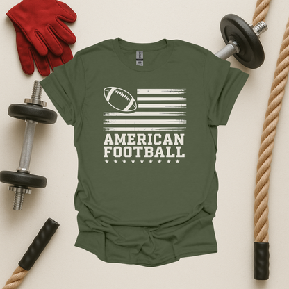 American Flag - Dark, Football T-Shirt
