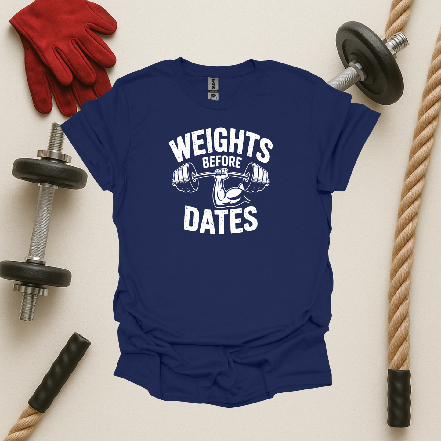 Weights Before Dates - Dark, Gym T-Shirt