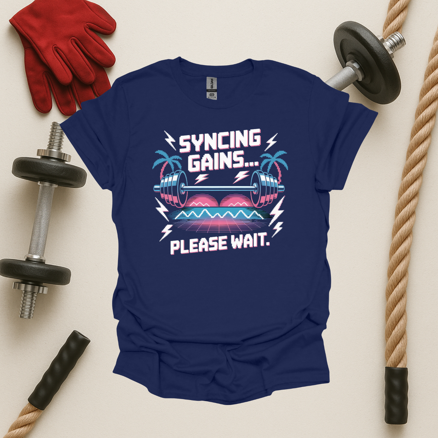 Syncing Gains - Dark, Gym T-Shirt