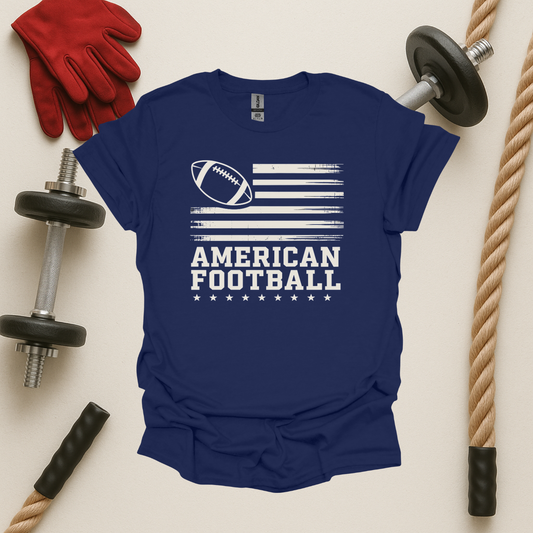 American Flag - Dark, Football T-Shirt