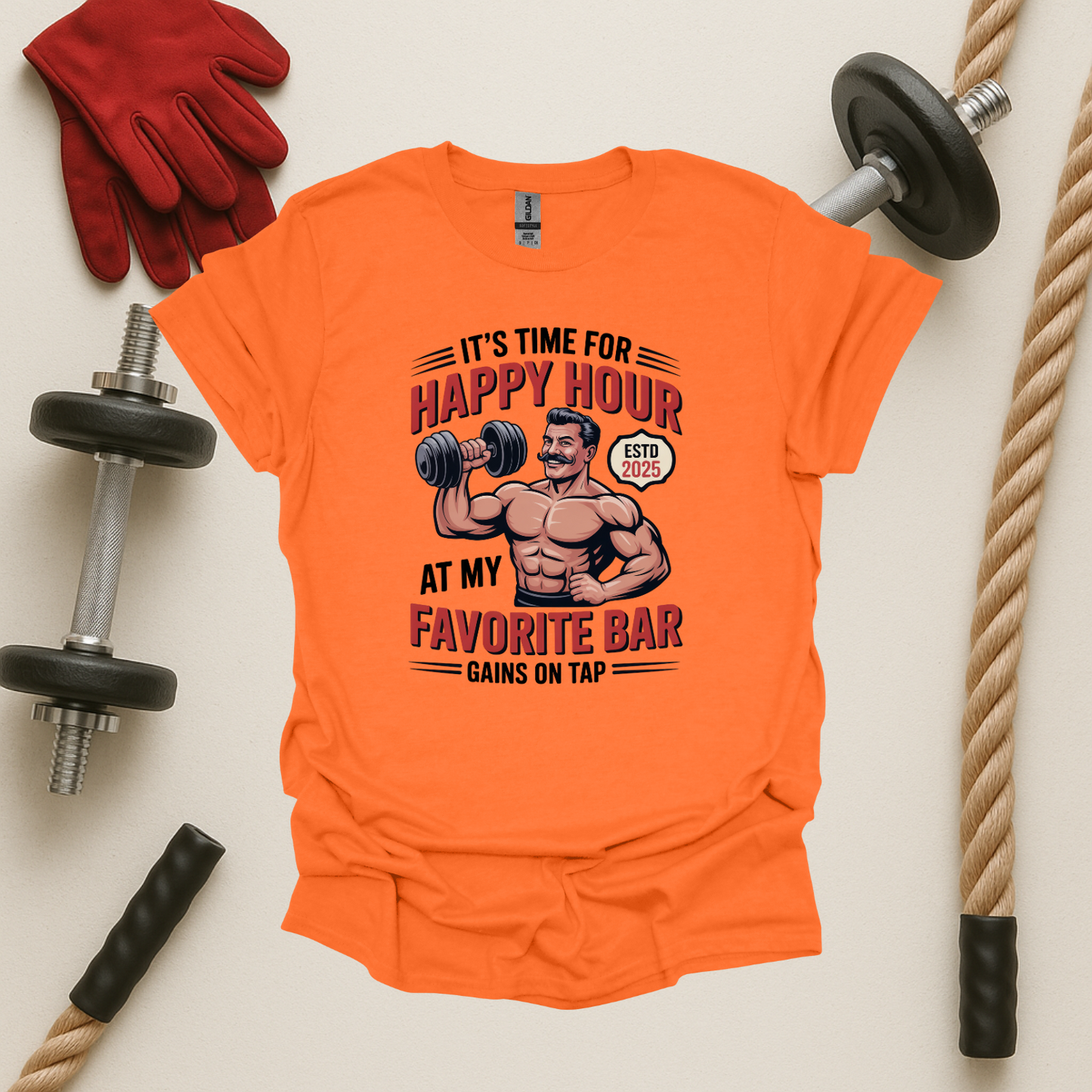 Gains on Tap - Light, Gym T-Shirt