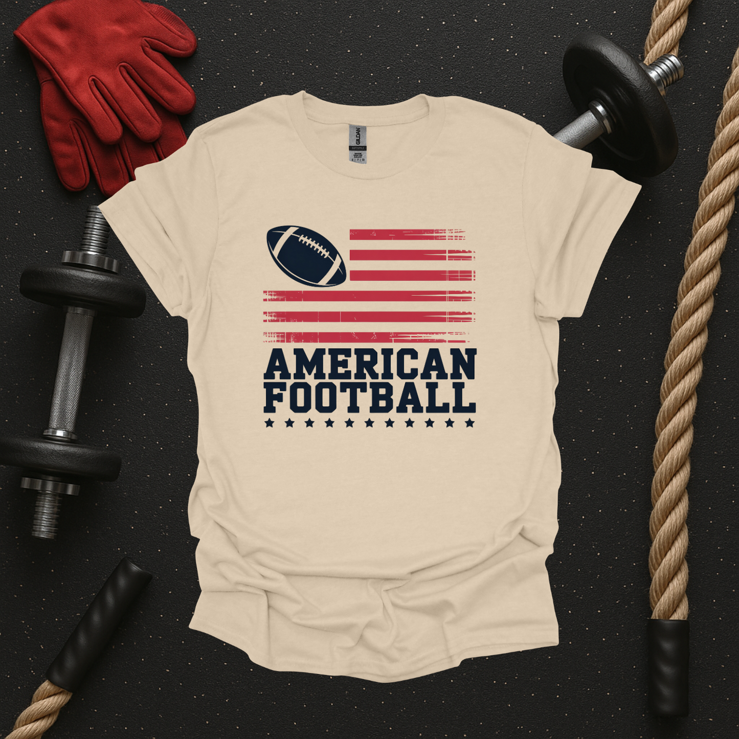 American Flag - Light, Football T-Shirt