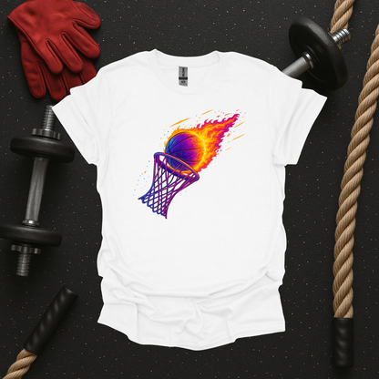 Flaming Dunk, Basketball T-Shirt