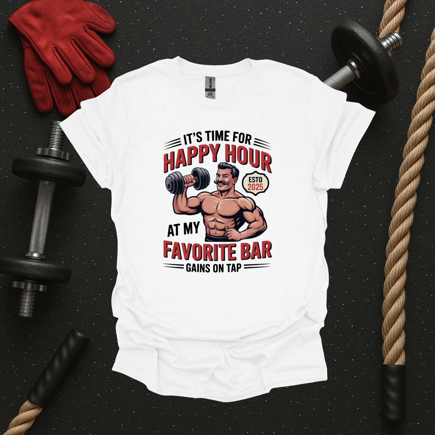 Gains on Tap - Light, Gym T-Shirt