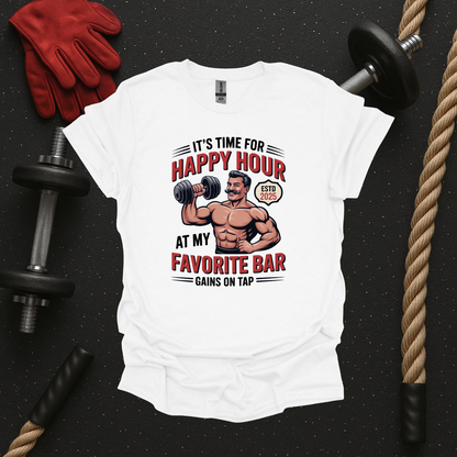 Gains on Tap - Light, Gym T-Shirt