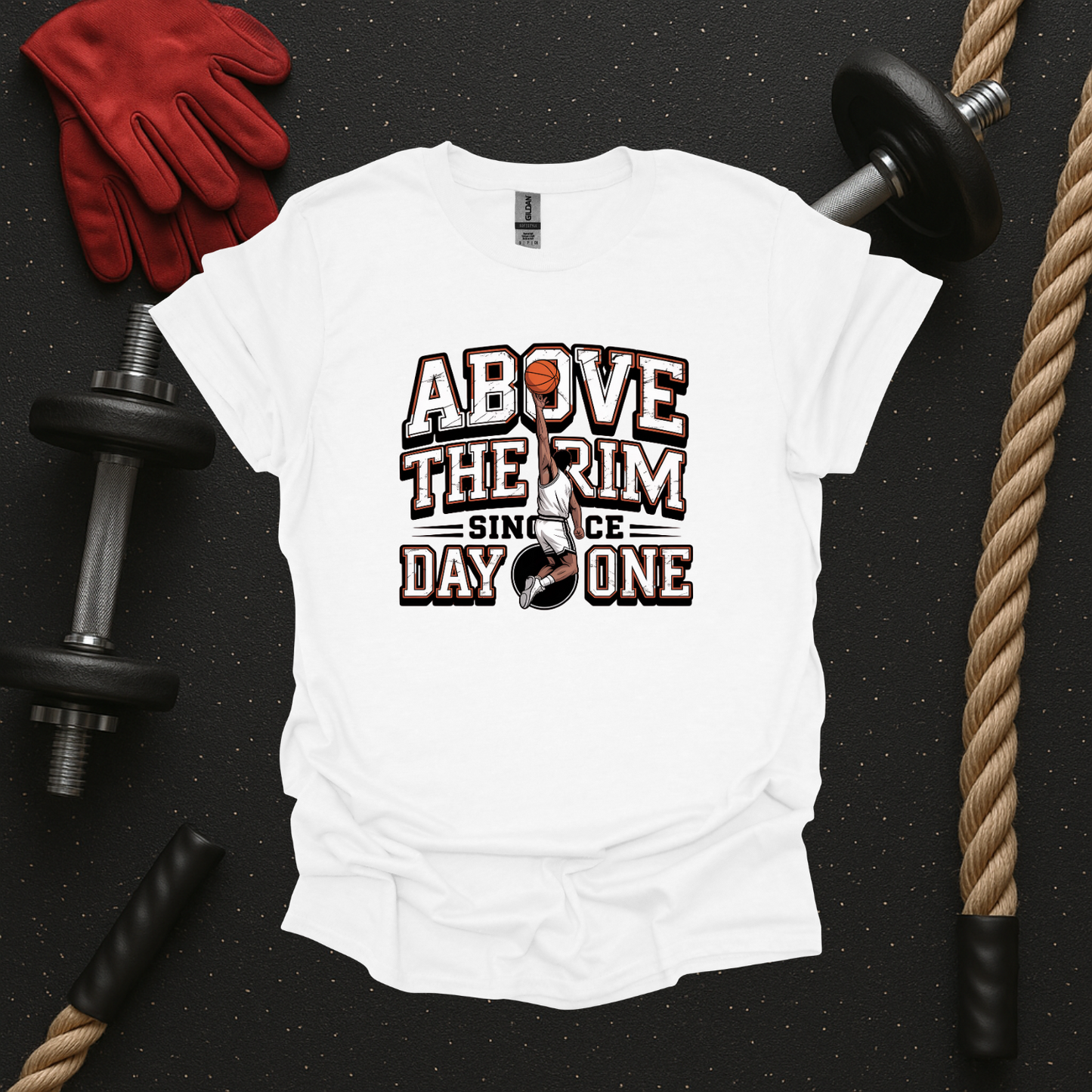 Above the Rim Since Day One - Light, Basketball T-Shirt