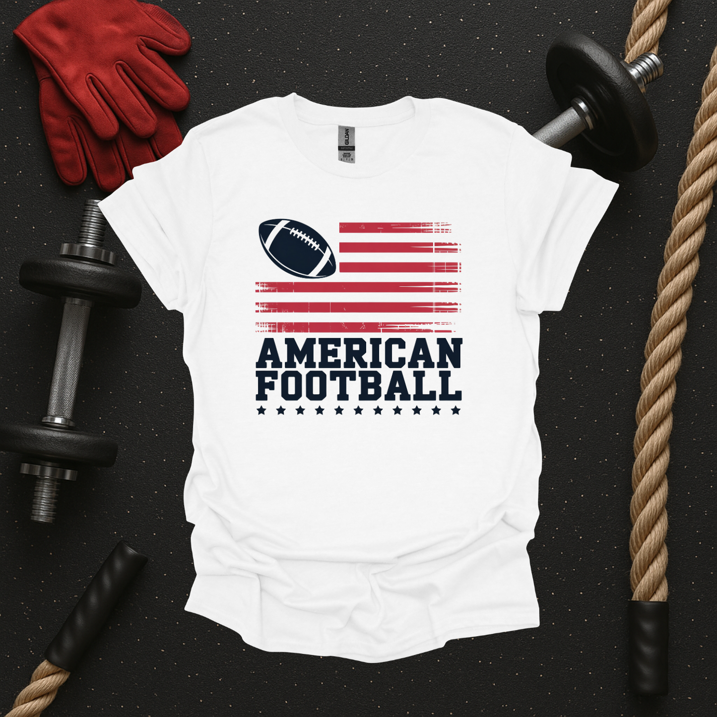 American Flag - Light, Football T-Shirt